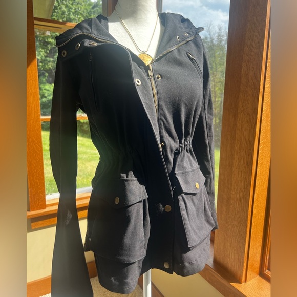 Gorgeous 🖤 Eden Society Holly Anorak Hooded Cargo Jacket Black Small - Picture 1 of 13